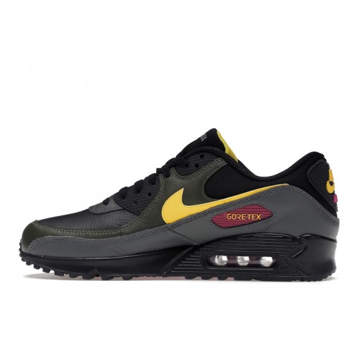 Кроссы Nike Air Max 90 Gore-Tex Black Cargo Khaki - мужская сетка размеров