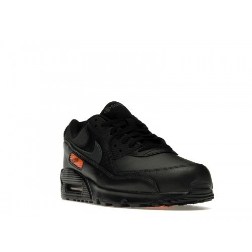 Кроссы Nike Air Max 90 Gore-Tex Black Anthracite Safety Orange - мужская сетка размеров