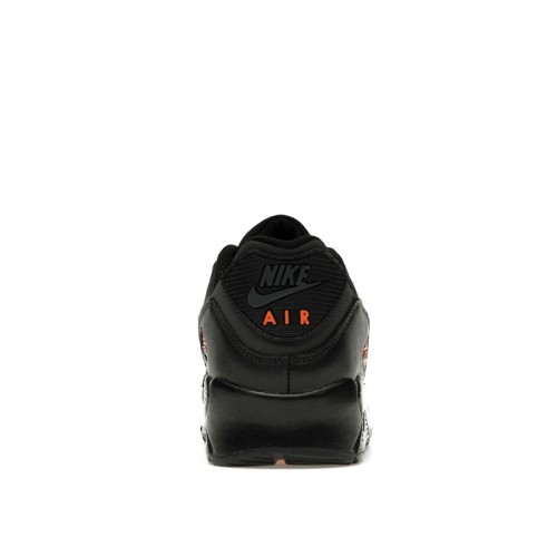 Кроссы Nike Air Max 90 Gore-Tex Black Anthracite Safety Orange - мужская сетка размеров