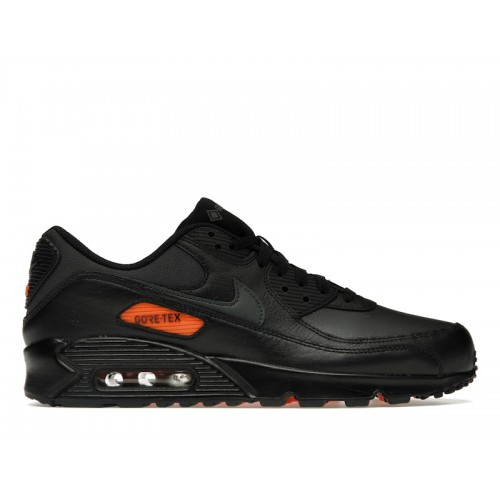 Кроссы Nike Air Max 90 Gore-Tex Black Anthracite Safety Orange - мужская сетка размеров