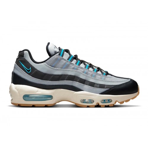 Кроссы Nike Air Max 95 Light Smoke Gray Chlorin Blue - мужская сетка размеров