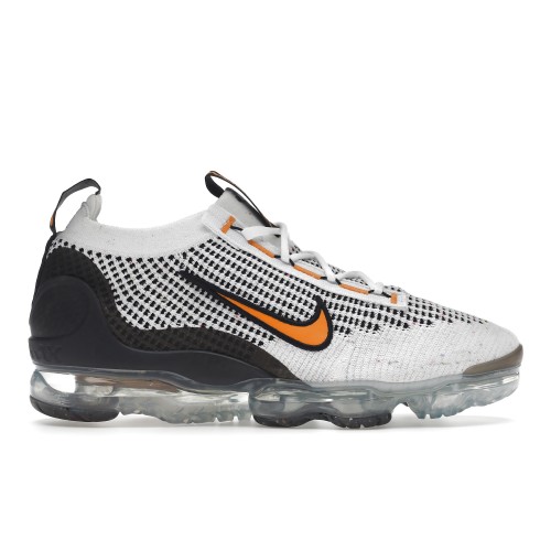 Кроссы Nike Air VaporMax 2021 FK White Black Kumquat - мужская сетка размеров