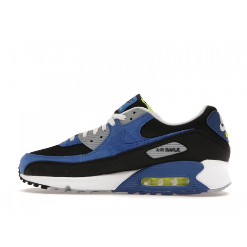 Кроссы Nike Air Max 90 Black Atlantic Blue - мужская сетка размеров