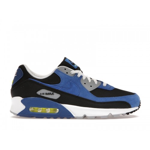 Кроссы Nike Air Max 90 Black Atlantic Blue - мужская сетка размеров