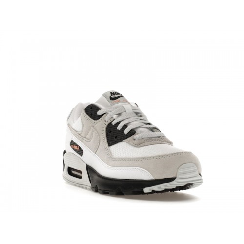 Кроссы Nike Air Max 90 White Black Hot Curry - мужская сетка размеров