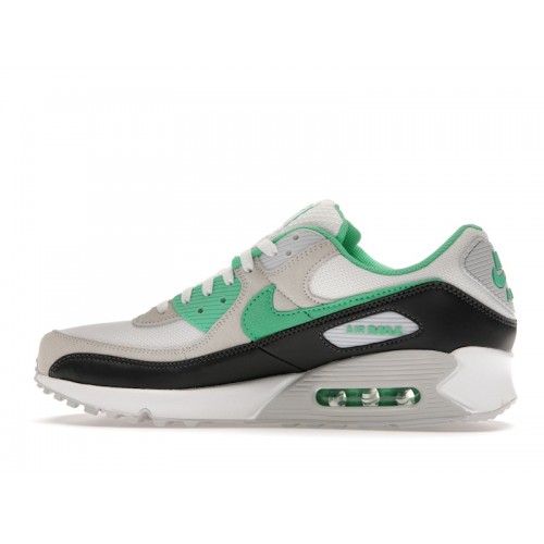 Кроссы Nike Air Max 90 White Spring Green - мужская сетка размеров