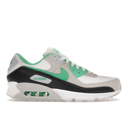 Кроссы Nike Air Max 90 White Spring Green - мужская сетка размеров