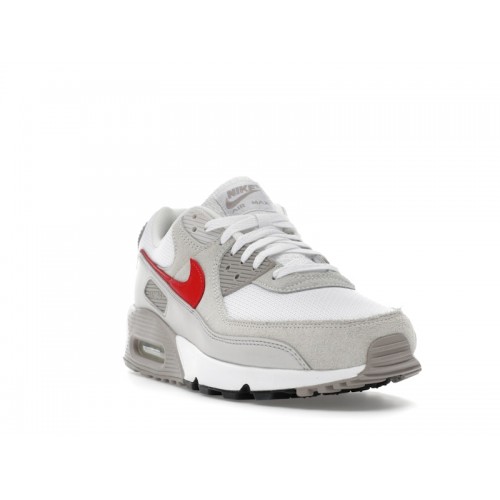 Nike Air Max 90 Summit White University Red - мужская сетка размеров