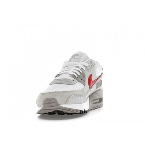 Nike Air Max 90 Summit White University Red - мужская сетка размеров