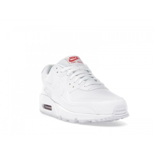 Nike Air Max 90 White Light Crimson - мужская сетка размеров