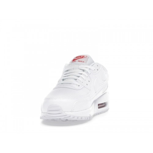 Nike Air Max 90 White Light Crimson - мужская сетка размеров