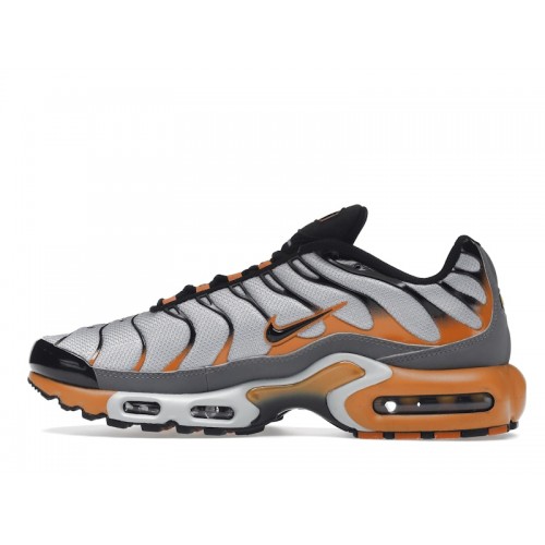 Кроссы Nike Air Max Plus Grey Orange - мужская сетка размеров