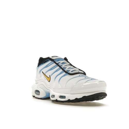 Кроссы Nike Air Max Plus White University Blue Gold - мужская сетка размеров