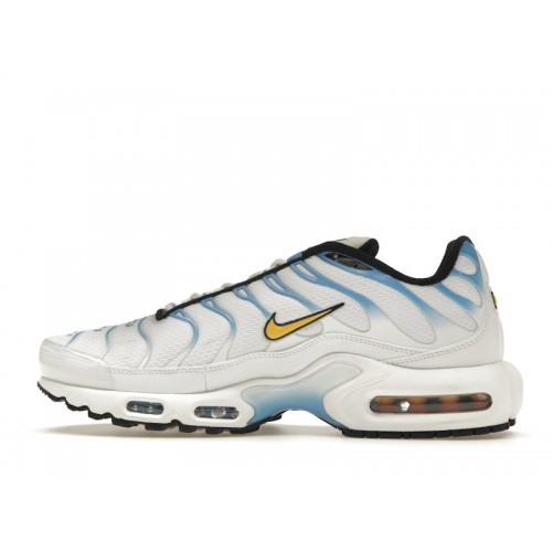 Кроссы Nike Air Max Plus White University Blue Gold - мужская сетка размеров