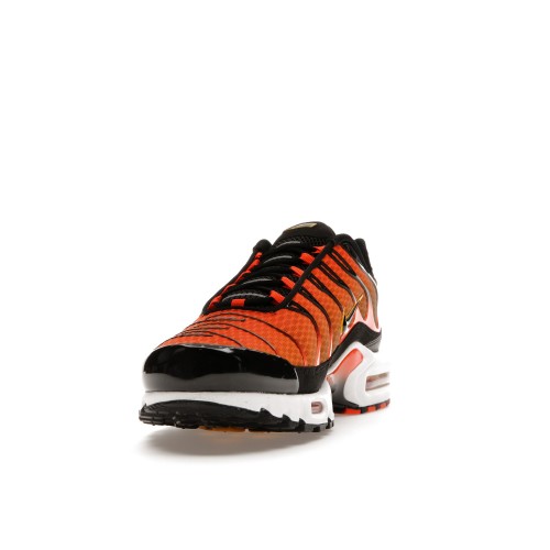 Кроссы Nike Air Max Plus Safety Orange Black - мужская сетка размеров