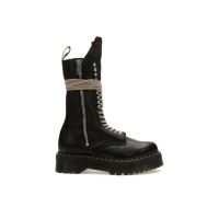 Dr. Martens 1918 Quad Leather Sole Calf Length Boot Rick Owens Black
