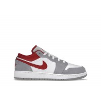 Подростковые Jordan 1 Low SE Smoke Grey Gym Red (GS)