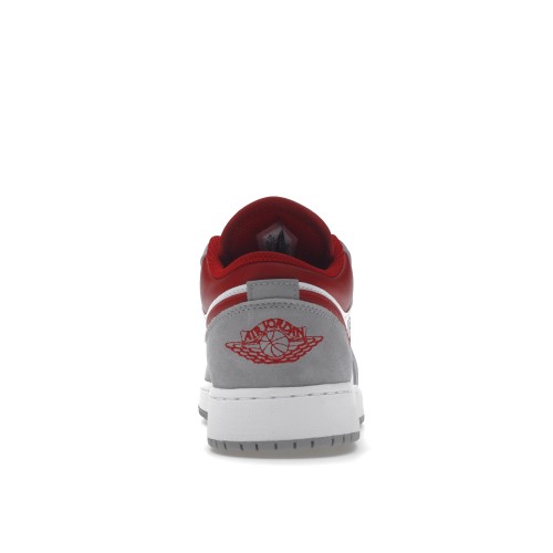 Кроссы Jordan 1 Low SE Smoke Grey Gym Red (GS) - подростковая сетка размеров