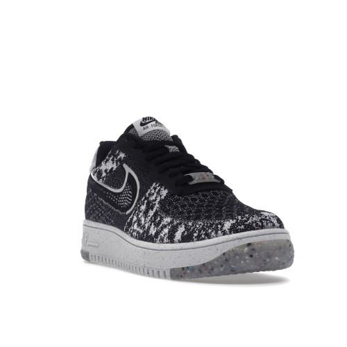 Кроссы Nike Air Force 1 Low Crater Flyknit Black White Melange - мужская сетка размеров