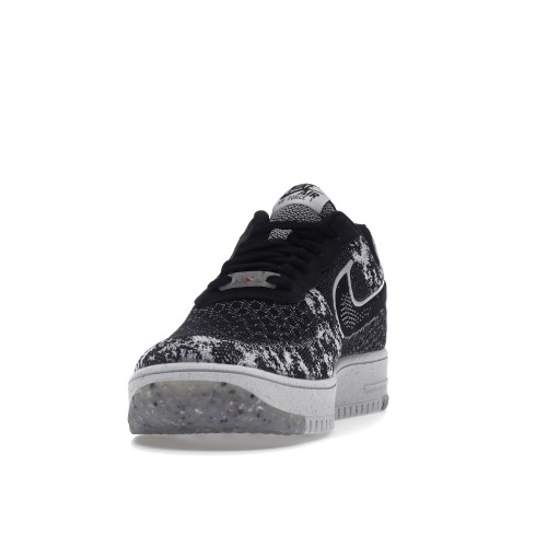 Кроссы Nike Air Force 1 Low Crater Flyknit Black White Melange - мужская сетка размеров