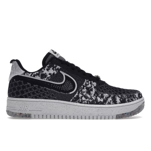 Кроссы Nike Air Force 1 Low Crater Flyknit Black White Melange - мужская сетка размеров