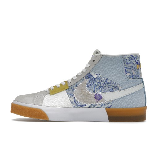 Кроссы Nike SB Zoom Blazer Mid Premium Floral Paisley Boarder Blue - мужская сетка размеров