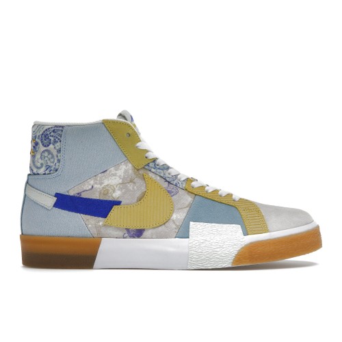 Кроссы Nike SB Zoom Blazer Mid Premium Floral Paisley Boarder Blue - мужская сетка размеров