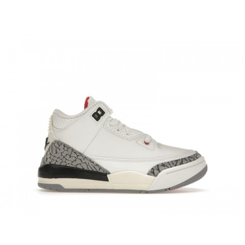 Кроссы Jordan 3 Retro White Cement Reimagined (PS) - детская сетка размеров