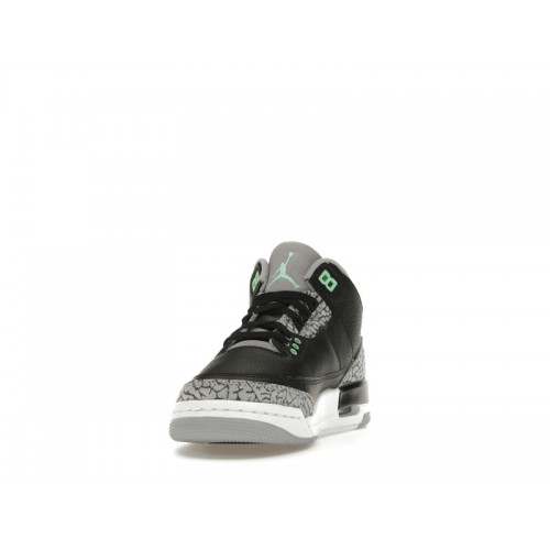 Кроссы Jordan 3 Retro Green Glow (GS) - подростковая сетка размеров