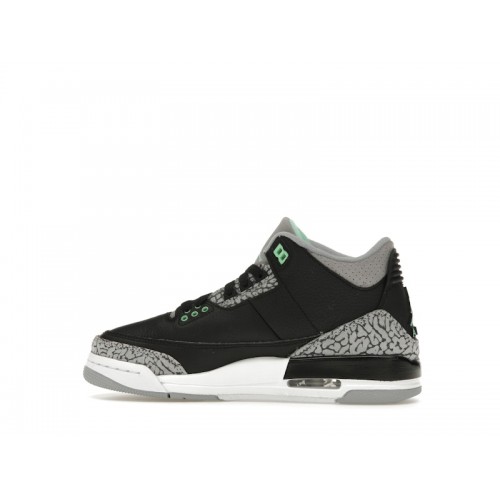 Кроссы Jordan 3 Retro Green Glow (GS) - подростковая сетка размеров
