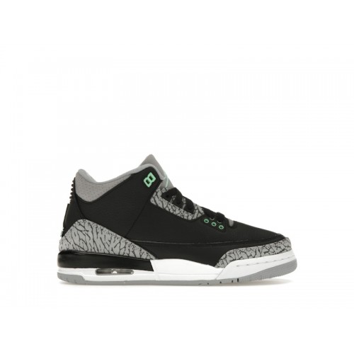 Кроссы Jordan 3 Retro Green Glow (GS) - подростковая сетка размеров
