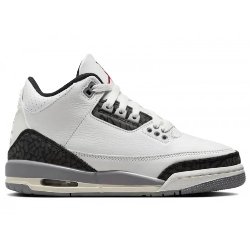 Кроссы Jordan 3 Retro Cement Grey (GS) - подростковая сетка размеров
