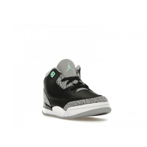 Кроссы Jordan 3 Retro Green Glow (TD) - детская сетка размеров