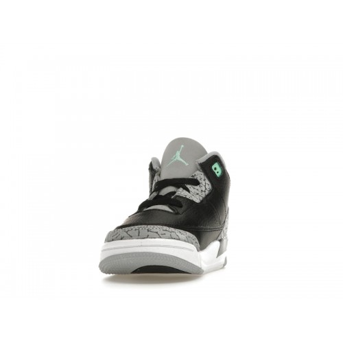 Кроссы Jordan 3 Retro Green Glow (TD) - детская сетка размеров