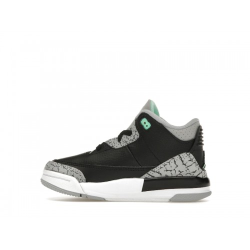 Кроссы Jordan 3 Retro Green Glow (TD) - детская сетка размеров