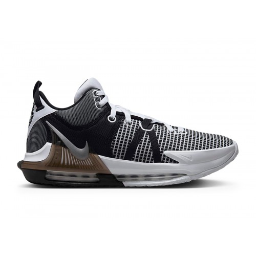 Кроссы Nike LeBron Witness 7 White Black Metallic Silver - мужская сетка размеров