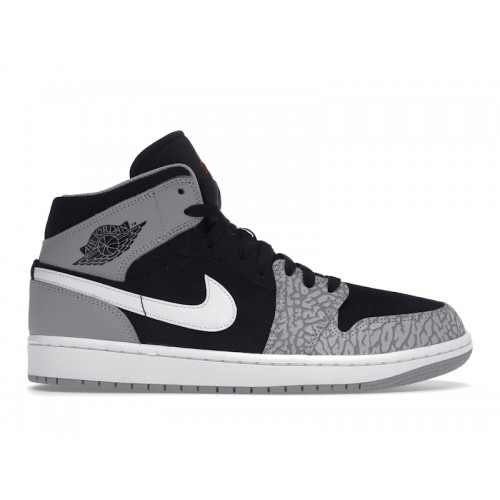 Кроссы Jordan 1 Mid SE Elephant Print - мужская сетка размеров
