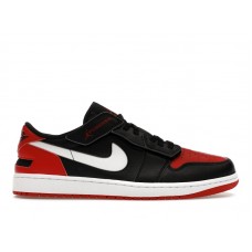 Кроссовки Jordan 1 Low FlyEase Black White Gym Red