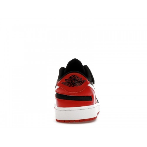 Кроссы Jordan 1 Low FlyEase Black White Gym Red - мужская сетка размеров