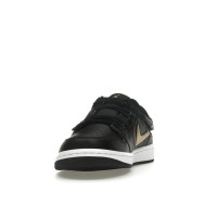 Jordan 1 Low FlyEase Black White Metallic Gold