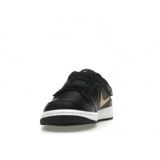 Jordan 1 Low FlyEase Black White Metallic Gold