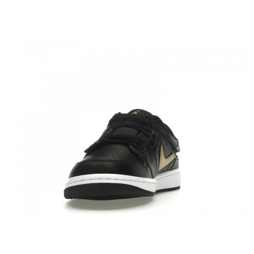 Air Jordan 1 Low FlyEase Black Metallic Gold - мужская сетка размеров