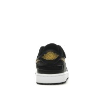 Jordan 1 Low FlyEase Black White Metallic Gold