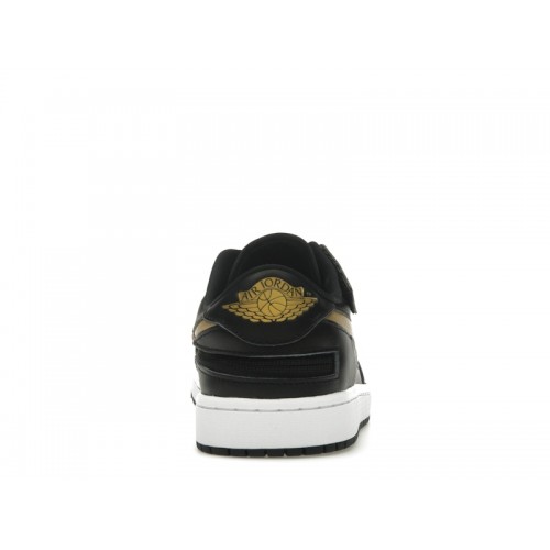 Air Jordan 1 Low FlyEase Black Metallic Gold - мужская сетка размеров