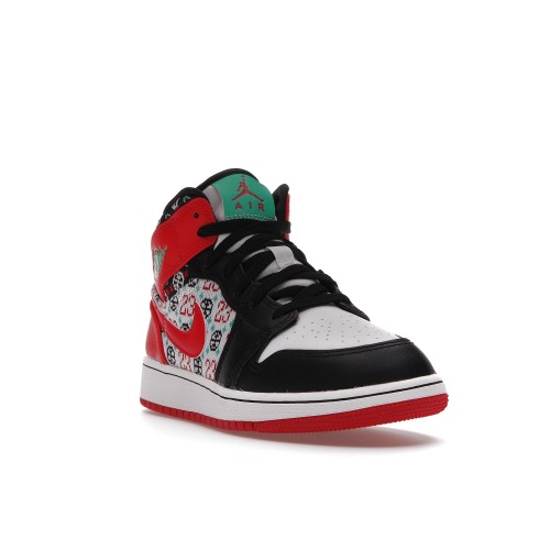 Кроссы Jordan 1 Mid SE Ugly Christmas Sweater (GS) - подростковая сетка размеров
