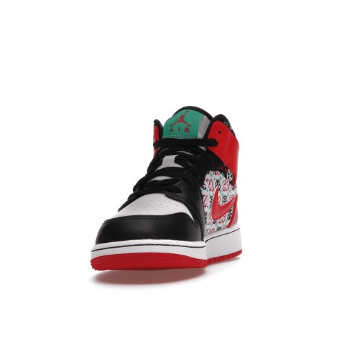 Кроссы Jordan 1 Mid SE Ugly Christmas Sweater (GS) - подростковая сетка размеров