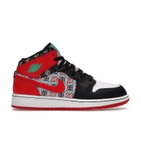 Подростковые кроссовки Jordan 1 Mid SE Ugly Christmas Sweater (GS)