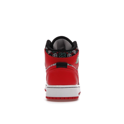 Кроссы Jordan 1 Mid SE Ugly Christmas Sweater (GS) - подростковая сетка размеров