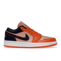 Женские кроссовки Jordan 1 Low Orange Black (W)