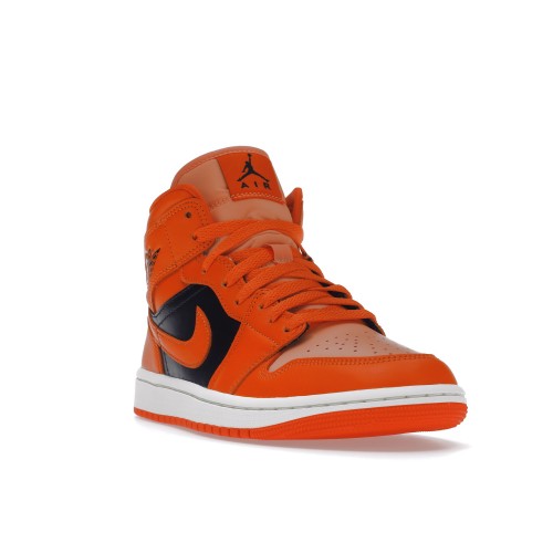 Кроссы Jordan 1 Mid SE Rush Orange Crimson Bliss (W) - женская сетка размеров